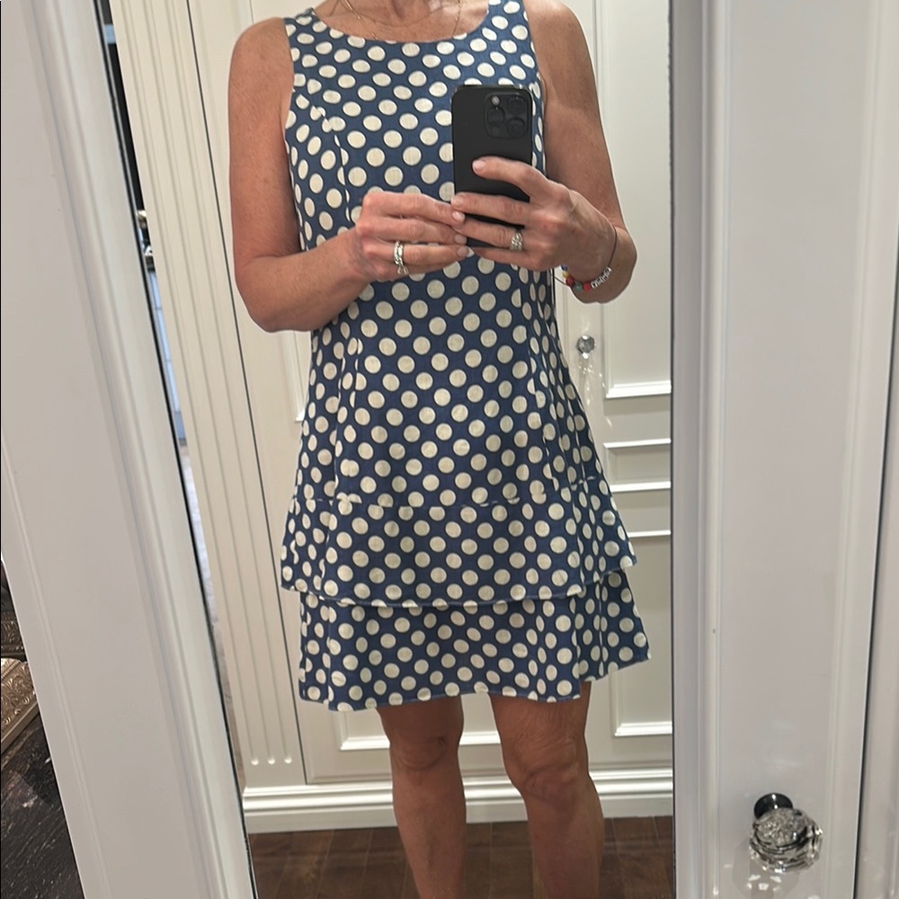 Island Company Blue and White Sleeveless Sundress